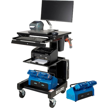 Global Industrial Orbit Mobile Powered Cart with 4 Swappable LiFePO4 Batteries 436998BK4S